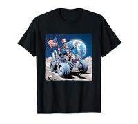 Awesome Uncle Sam on Moon with Cool Vehicle T-Shirt