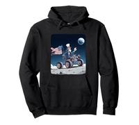 Awesome US President on Moon with Cool Vehicle Pullover Hoodie