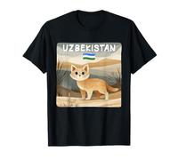Awesome Uzbekistan Graphic with Wild Cat Costume T-Shirt