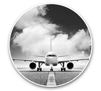 Awesome Vinyl Stickers (Set of 2) 7.5cm (bw) - Private Jet Airplane Plane Pilot Fun Decals for Laptops,Tablets,Luggage,Scrap Booking,Fridges #40908