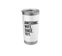 Awesome Wife Since 1971 | 55th Wedding Anniversary 55 Years Stainless Steel Insulated Tumbler