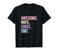 Awesome Wife Since 1987 | 39th Wedding Anniversary 39 Years T-Shirt