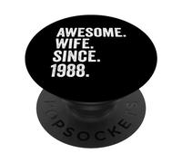 Awesome Wife Since 1988 | 38th wedding anniversary 38 years PopSockets Adhesive PopGrip