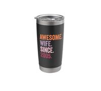 Awesome Wife Since 2005 | 21st Wedding Anniversary 21 Years Stainless Steel Insulated Tumbler