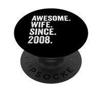 Awesome Wife Since 2008 | 18th wedding anniversary 18 years PopSockets Adhesive PopGrip