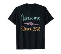 Awesome Wife Since 2016 7th Year Wedding Anniversary Epic T-Shirt