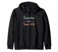 Awesome Wife Since 2016 7th Year Wedding Anniversary Epic Zip Hoodie