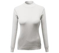 Awesome21 Women's Silky Mock Turtle neck Long sleeve Knit Top Sweater - -