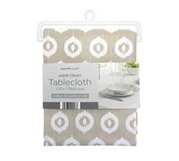 Awesomely useful and essential wipe clean tablecloths - 132cm x 178cm - 15+ Designs to choose from - Indoor & Outdoor Use - Easy Clean (Ikat - Natural)