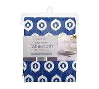 Awesomely useful and essential wipe clean tablecloths - 132cm x 178cm - 15+ Designs to choose from - Indoor & Outdoor Use - Easy Clean (Ikat - Blue)