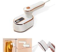 AWESQCQ Micro Steam Iron for Clothes, Portable Handheld Travel Garment Steamers with Dry & Wet Ironing, 1000W 20S Fast Heat Up Steaming, Rotating Foldable Mini Garment Steamer Machine (1PCS, White)