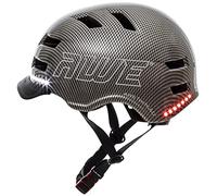 AWETech™ Bike Helmet USB Rechargeable LED Lights Junior Adult Mens Womens 55-58cm Bicycle Helmet Graphite Medium Lightweight Breathable *AWE 5 Year Crash Guarantee CE-EN 1078:2012:A1:2012 standards