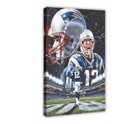 AWFGQ Football Tom Brady Poster Canvas Poster Wall Art Decor Print Picture Paintings for Living Room Bedroom Decoration Frame-style 12x18inch(30x45cm)