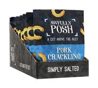 Awfully Posh Pork Crackling (10x40G) | Simply Salted Delightful Pork Crackling Snack | Made Using Prime Cuts, No Nasties | A Bag of Perfectly Even Strips of Meaty Goodness | A Cut Above the Rest!