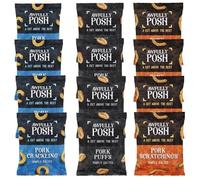 Awfully Posh Pork Scratchings(40g), Cracklings (40g), and Puffs (30g) Pack of 12 - Simply Salted Delightful Pork Scratchings Snacks Low Carb, High in Protein, Keto Snacks, Gluten Free Savoury Snack