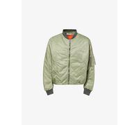 Awge Mens Awge Cangiante Long-Sleeve Woven Bomber Jacket Iridescent Green M
