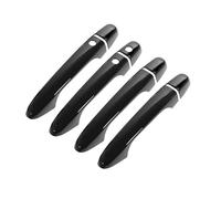 AWGNTQQ Car Side Door Handle for Civic for 9th Gen 2012-2015 Car Carbon Fiber Style Exterior Door Handle Moulding Cover Trim W/Keyless Entry Car Door Handle(Gloss Black Smart)
