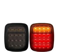 AWGNTQQ For Jeep For Wrangler YJ TJ CJ 2pcs 16 LED Tail Lights Smoked Shell Tail Light Rear Brake Reverse Light Turn Signals Tail Lights Lamps Assembly(Smoked with Turn)