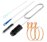 Awgssifum Drain Cleaner Spiral, Drain Snake, 200 cm Double Head Pipe Cleaning Brush, Stainless Steel Duct Cleaner, Drain Brush, Drain Cleaner Sticks for Pipes Narrow Drain 6 Pack