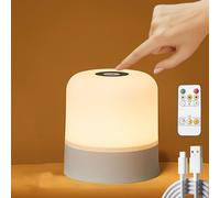 Awgssifum Night Light, Rechargeable LED Touch Bedside Lamp, Dimmable Touch Lamp, Small Cordless with 3 Colors Portable Table Lamp, Baby Nigth Light with Timer for Newborns, Nursing, Bedroom, Camping