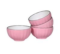 AWHOME Ceramic Bowl Blue 4.5in Set of 4 (Pink, 4.5in)