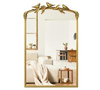 Awhtixbo Arched Baroque Mirror, Gold Vintage Wall Mirror 48.2x74.2cm | Iron Frame, Rustproof, Traditional ornate mirror, HD Mirror, Explosion-proof Glass, for Bathroom Living Room