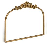Awhtixbo Gold Baroque Antique Mirror with Arches, Semicircle Gold Rim Wall Decoration for Living Room, Hallway - Size: 80 X 60(H) Cm