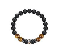 Awhtixbo Obsidian Bracelet for Man,Birthday Gifts for Son Dad Boyfriend, Black Crucifixion Hand Chain for Him Cool Wristband for Boy on Valentines Day Father's Day with Box