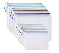 Awilnax Plastic Wallets A4 Mesh Zipper Pouches File Folders A5 Zip Wallets Ziplock Bags for School Document Supplies, Cosmetics Travel Storage Bags, Cross Stitch, Board Games Storage (AwA4+A5-20Pcs)