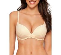 Awinclo Women's Push Up Everyday Basic Comfort Underwire Plus Size Bra mesh Splicing Design daily's Bra Light Yellow 40B