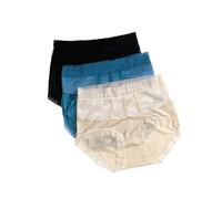 Awinclo Women's Underpants,Soft Lace Bikini Panties Cotton Gusset Comfortable Soft Panties Slight Tummy Control Pants 3 pcs set Black Blue Yellow X-Large