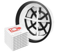 Awinker 10 PCS Hoover Bags with 1 PCS 12 inches Filter Replacement for Numatic Henry Hetty Vacuum Cleaner HVR200 HET200 HHR200 NRV240 Henry Plus Turbocare 909559 Spare Tool Parts Replacements