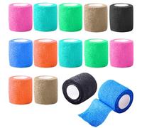 Awinker 14 Rolls Self Adhesive Bandage Tape, 5cm x 4.5m Grip Medical Tape Cohesive Elastic Bandages, Sports Finger Football Tape for Dogs Pets Vet Wrap Tattoo (Bright Colours)
