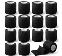 Awinker 14 Rolls Self Adhesive Bandage Tape, 5cm x 4.5m Grip Medical Tape Cohesive Elastic Bandages, Sports Finger Football Tape for Dogs Pets Vet Wrap Tattoo (Black)