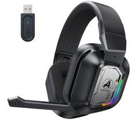 Awinnasey PH4 Wireless Gaming Headset with Microphone, 2.4GHz Bluetooth Gaming Headphones for PS5, PS4, PC, Switch, Foldable Noise Cancelling ,Accessory Kits for PSP,Black