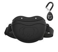 AWINNER Dog Treat Pouch - Premium Silicone, Upgraded 4 Strong Magnets, Enhanced Magnetic Closure, Adjustable Waist Belt - Ideal for Puppy Training, Outdoor Walks (Black)