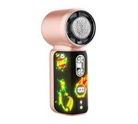 AWINNER Smart LED Screen Fan with Soccer GOAL Animation, Handheld Fan with TEC Ice Cooling Pad, 1-100 Stepless Speed 3000mAh Portable Fan, Match Day Gear (Pink)