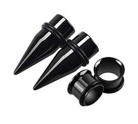 Awinrel Stainless Steel Ear Gauge Taper Stretching and Single Flare Plugs Flesh Tunnel Kit with O-ring 2 Pairs, 1/2 inch (12mm), Metal Rubber