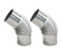 AWISEFULL 2.36" Stove Pipe 45 Degree Stainless Steel 2 pcs Chimney Flue Extension Stovepipe for Outdoor Wood Stove
