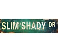 AWISZZZ Vintage Metal Tin Sign Retro Slim Shady Dr Signs Stylish Wall Art Plaques for Home Decor Bathroom Kitchen House and Gothic Wall Decor or as a Unique Poster 16x4 in
