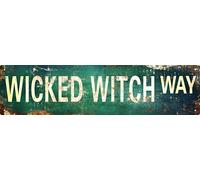 AWISZZZ Vintage Metal Tin Sign Retro Wicked Witch Way Signs Stylish Wall Art Plaques for Home Decor Bathroom Kitchen House and Gothic Wall Decor or as a Unique Poster 16x4 in