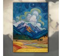 awitufhgp 1pc Emily Carr Above the Gravel Pit Canvas Art Print - Van Gogh Expressionist Painting for Living Room, Office Decor(55x75cm/22x30in(WxH)/No frame)