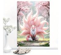 awitufhgp 1pc Fox Canvas Wall Art for Home Decor, Animation Art Style Poster Wall Decor, for Living Room, Bedroom, Kitchen, Office(55x75cm/with frame)