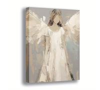awitufhgp 1pc Heavenly Light Minimalist Angel Wall Art with Textured Brushstrokes, for Home and Office Decor, Cafe, Bedroom, Study(30x40cm/12x16in(WxH)/No frame)