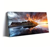 awitufhgp 1pc Magnificent Waterfall Wall Decor Painting, Sunrise Ocean View Canvas Home Decor Prints, for Living Room, Bedroom(40x80cm/No frame)