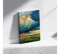 awitufhgp 1pc Meadow Landscape Watercolor Canvas Wall Art, Minimalist Boho Modern Paintings, for Living Room, Bedroom, Office, Hallway(30x40cm/with frame)