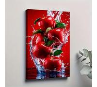 awitufhgp 1pc Vibrant Red Apples in Splashing Water Canvas Art Indoor Wall Decor for Living Room, Modern & Traditional Style,Frameless(20x30cm/No frame)