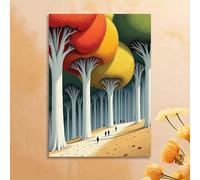 awitufhgp A Heartwarming Scene of Harmonious Coexistence Between Humans and Nature, Wall Art Canvas Print, for Living Room, Office(50x60cm/No frame)