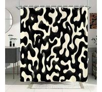 awitufhgp Abstract Black & White Wavy Pattern Print Shower Curtain - Modern Minimalist Design, for Art & Minimalism Bathroom Decor(200x243cm/79x96in(WxH))