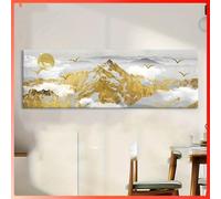 awitufhgp Canvas Featuring The Golden Mountain, Patterned Wall Art Is Ideal for Enhancing The Decor of Living Rooms, Bedrooms, Offices(20x60cm/No frame)
